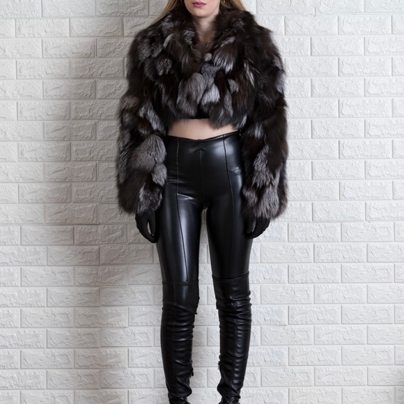 Cropped Silver Fox Fur Bolero Jacket - Picture 4 of 12